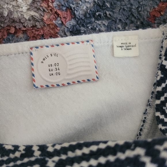 Anthropologie Matilde‎ Dress Navy & White Criss Cross Open Back Fit & Flare Sz 2 - Picture 9 of 12